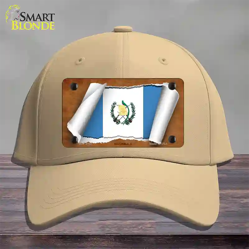 Guatemala Country Flag Scroll Novelty License Plate Hat Cotton / Khaki