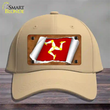 Isle of Man Flag Scroll Novelty License Plate Hat Cotton / Khaki