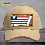 Liberia Flag Scroll Novelty License Plate Hat Cotton / Khaki