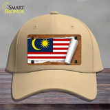 Malaysia Flag Scroll Novelty License Plate Hat Cotton / Khaki