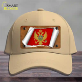 Montenegro Flag Scroll Novelty License Plate Hat Cotton / Khaki