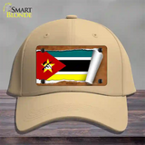 Mozambique Flag Scroll Novelty License Plate Hat Cotton / Khaki