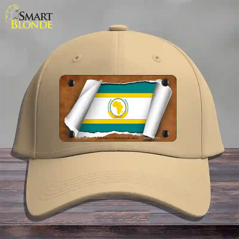 Organization African Unity Flag Scroll Novelty License Plate Hat Cotton / Khaki