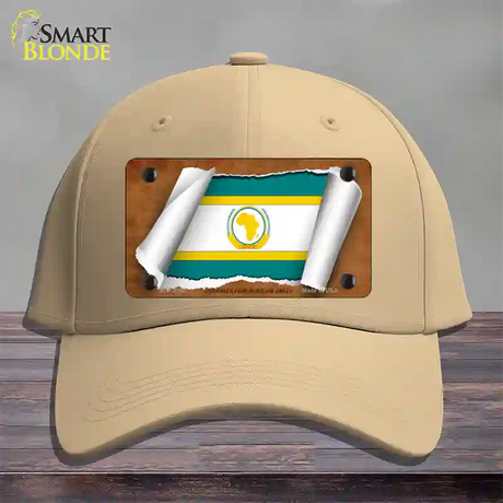 Organization African Unity Flag Scroll Novelty License Plate Hat Cotton / Khaki