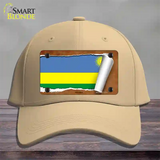 Rwanda Flag Scroll Novelty License Plate Hat Cotton / Khaki