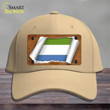 Sierra Leone Flag Scroll Novelty License Plate Hat Cotton / Khaki