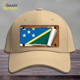 Solomon Islands Flag Scroll Novelty License Plate Hat Cotton / Khaki