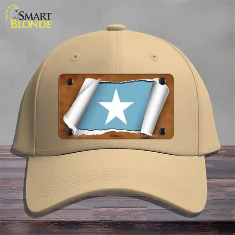 Somalia Flag Scroll Novelty License Plate Hat Cotton / Khaki