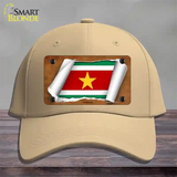 Suriname Flag Scroll Novelty License Plate Hat Cotton / Khaki