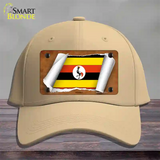 Uganda Flag Scroll Novelty License Plate Hat Cotton / Khaki