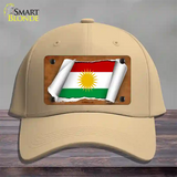 Kurdistan Flag Scroll Novelty License Plate Hat Cotton / Khaki