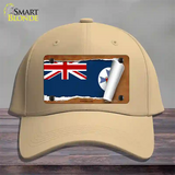 Queenland Flag Scroll Novelty License Plate Hat Cotton / Khaki