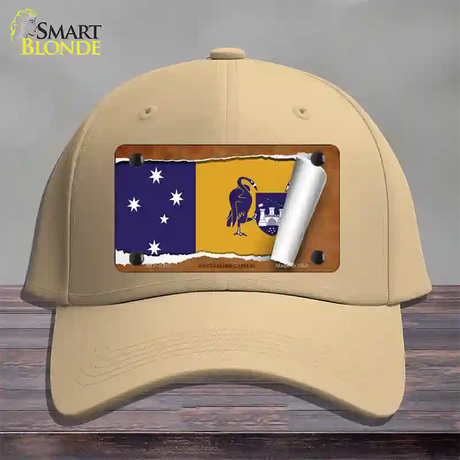 Australian Capital Flag Scroll Novelty License Plate Hat Cotton / Khaki