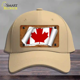 Canada Flag Scroll Novelty License Plate Hat Cotton / Khaki