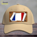 France Flag Scroll Novelty License Plate Hat Cotton / Khaki