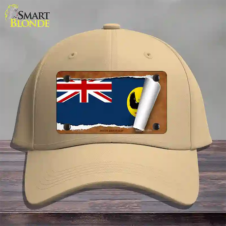 South Australia Flag Scroll Novelty License Plate Hat Cotton / Khaki