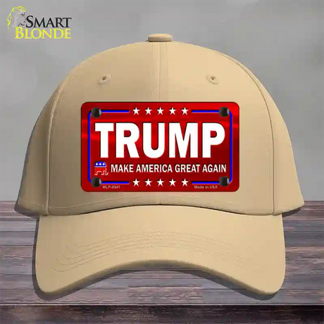 Trump Red Novelty License Plate Hat Cotton / Khaki