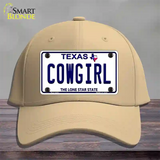 Cowgirl Texas Novelty License Plate Hat Cotton / Khaki