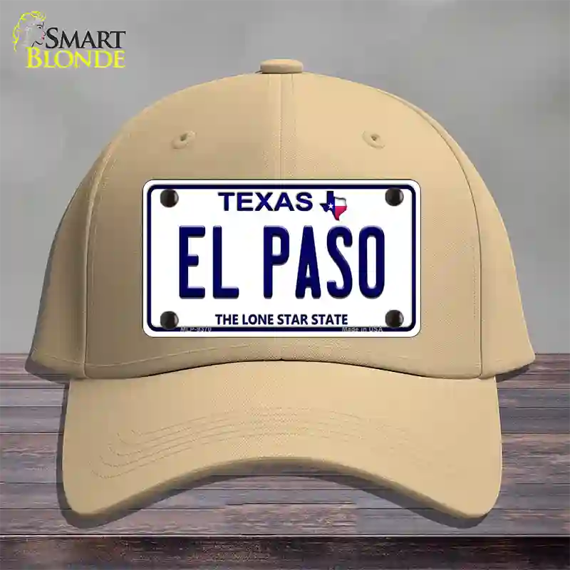 El Paso Texas Novelty License Plate Hat Cotton / Khaki