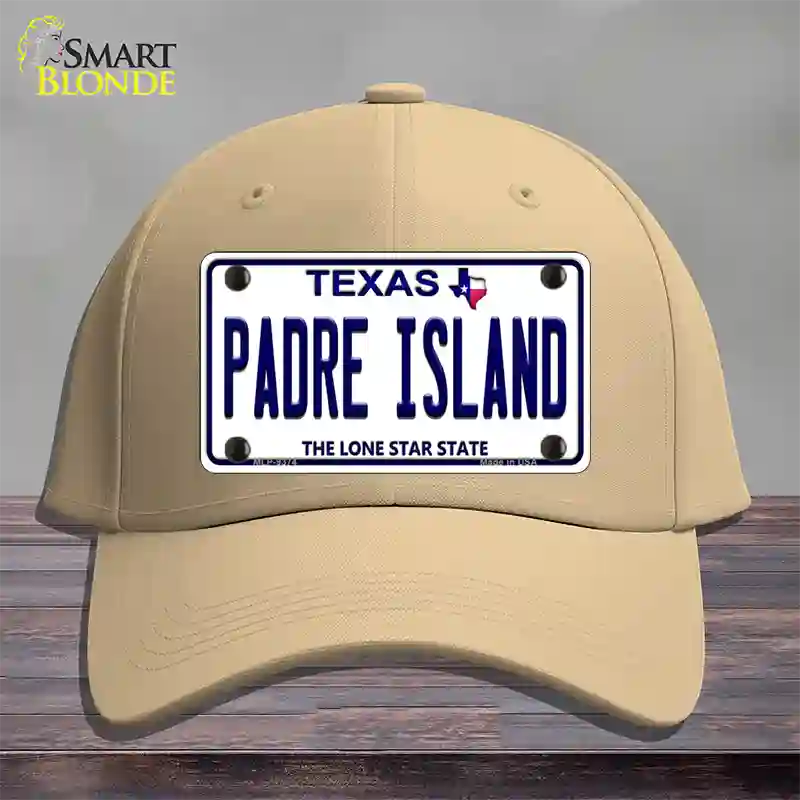 Padre Island Texas Novelty License Plate Hat Cotton / Khaki