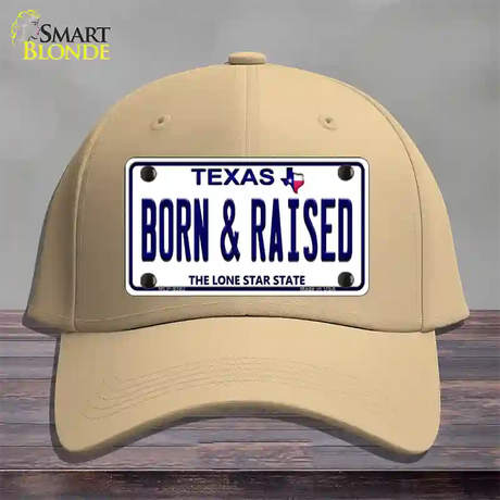 Born and Raised Texas Novelty License Plate Hat Cotton / Khaki