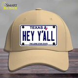 Hey Yall Texas Novelty License Plate Hat Cotton / Khaki