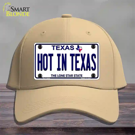 Hot in Texas Novelty License Plate Hat Cotton / Khaki