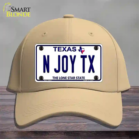 N Joy TX Texas Novelty License Plate Hat Cotton / Khaki