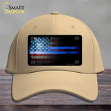 American Flag Police Novelty License Plate Hat Cotton / Khaki