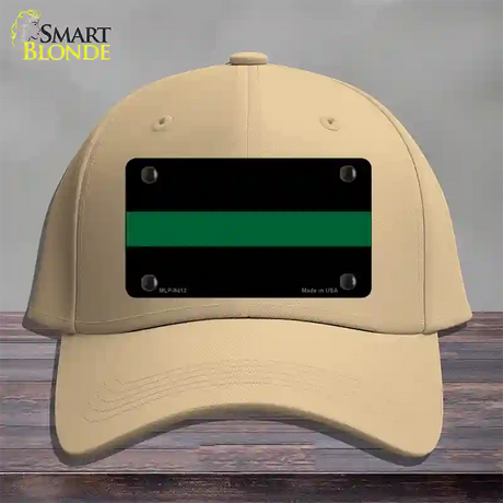 Thin Green Line Novelty License Plate Hat Cotton / Khaki