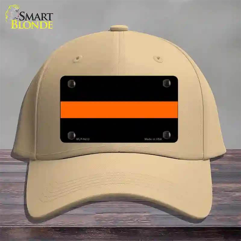 Thin Orange Line Novelty License Plate Hat Cotton / Khaki