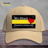 My Heart Answers Every Call Novelty License Plate Hat Cotton / Khaki