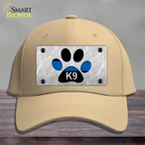 Thin Blue Line Paw K-9 Novelty License Plate Hat Cotton / Khaki