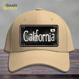 California Flag Script Novelty License Plate Hat Cotton / Khaki