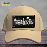 Massachusetts Flag Script Novelty License Plate Hat Cotton / Khaki