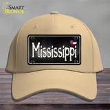 Mississippi Flag Script Novelty License Plate Hat Cotton / Khaki