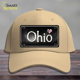 Ohio Flag Script Novelty License Plate Hat Cotton / Khaki