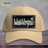 West Virginia Flag Script Novelty License Plate Hat Cotton / Khaki