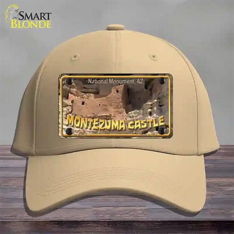 Montezuma Castle Novelty License Plate Hat Cotton / Khaki