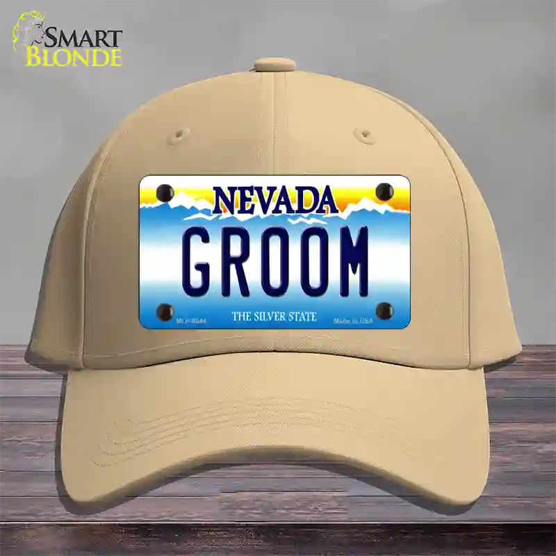 Groom Nevada Novelty License Plate Hat Cotton / Khaki