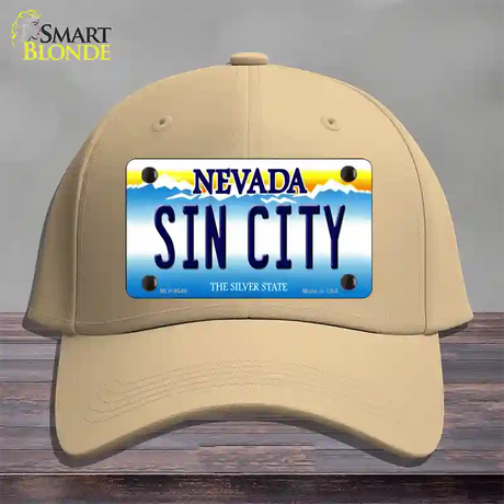 Sin City Nevada Novelty License Plate Hat Cotton / Khaki