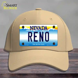 Reno Nevada Novelty License Plate Hat Cotton / Khaki