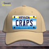 Craps Nevada Novelty License Plate Hat Cotton / Khaki