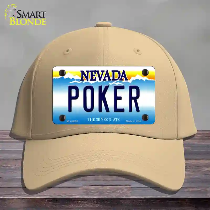 Poker Nevada Novelty License Plate Hat Cotton / Khaki