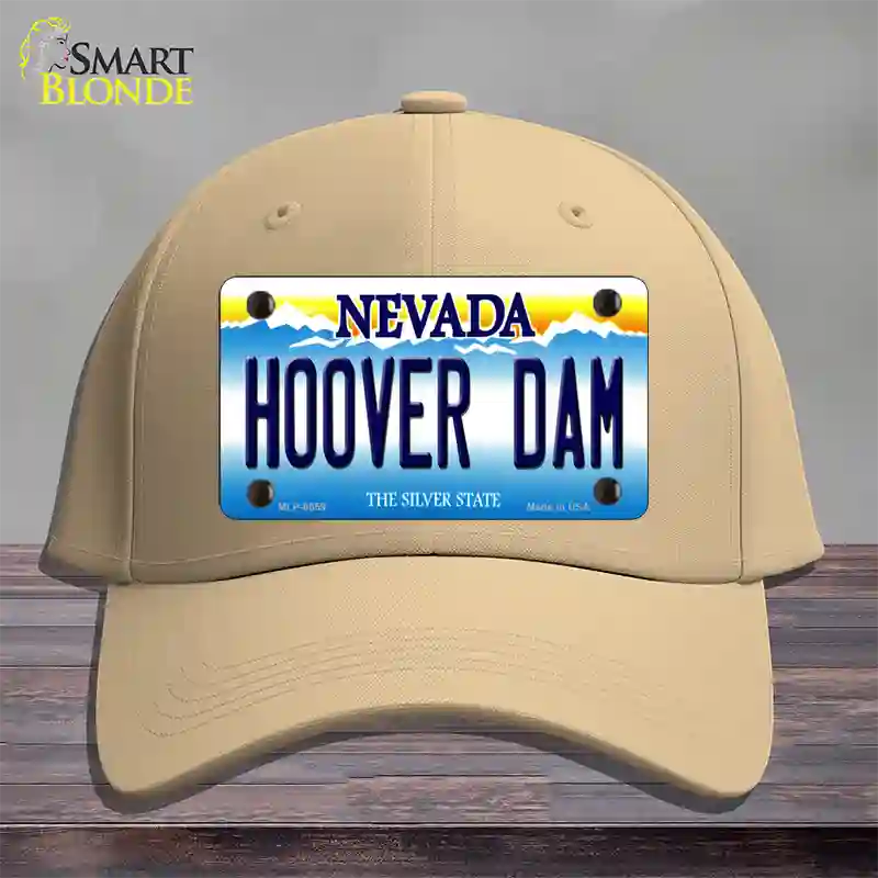 Hoover Dam Nevada Novelty License Plate Hat Cotton / Khaki