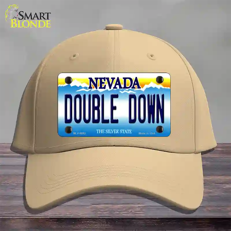 Double Down Nevada Novelty License Plate Hat Cotton / Khaki