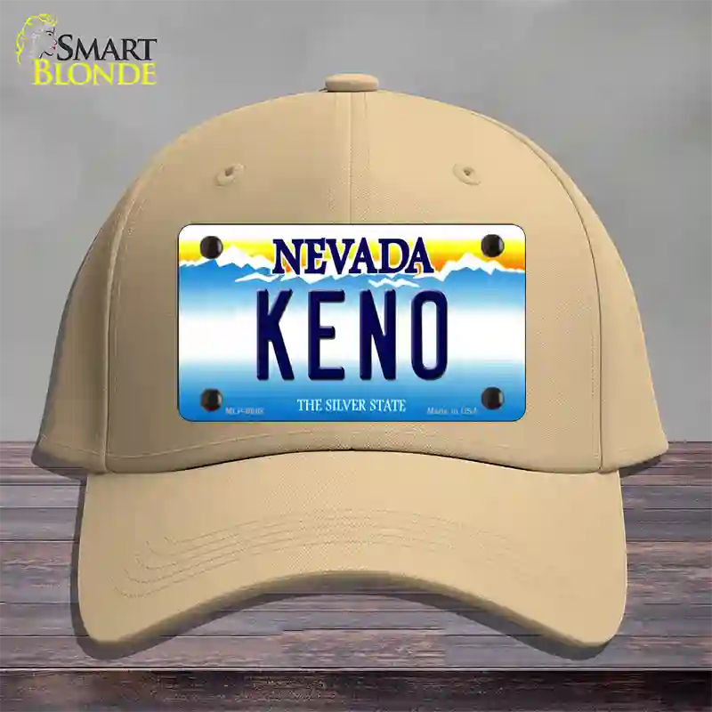 Keno Nevada Novelty License Plate Hat Cotton / Khaki