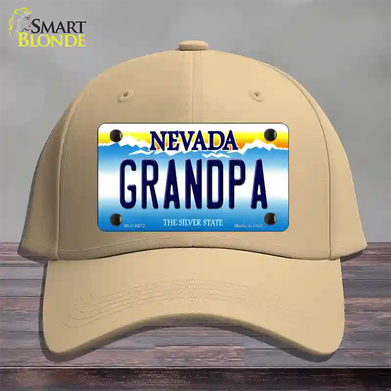 Grandpa Nevada Novelty License Plate Hat Cotton / Khaki