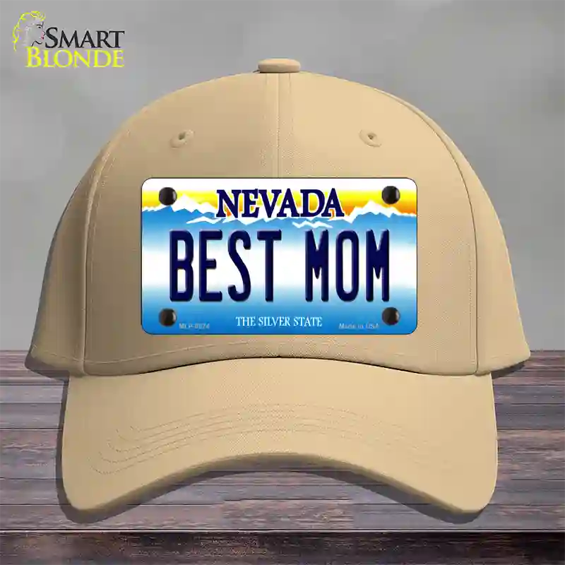 Best Mom Nevada Novelty License Plate Hat Cotton / Khaki