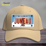 Juneau Alaska State Novelty License Plate Hat Cotton / Khaki